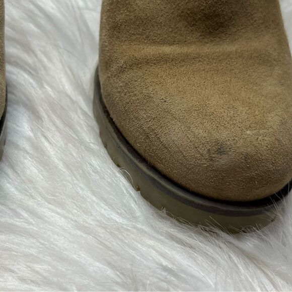 Crevo Alicia Chelsea Hiker Heeled Suede Boots Dark Taupe Size 6.5 - Picture 4 of 8